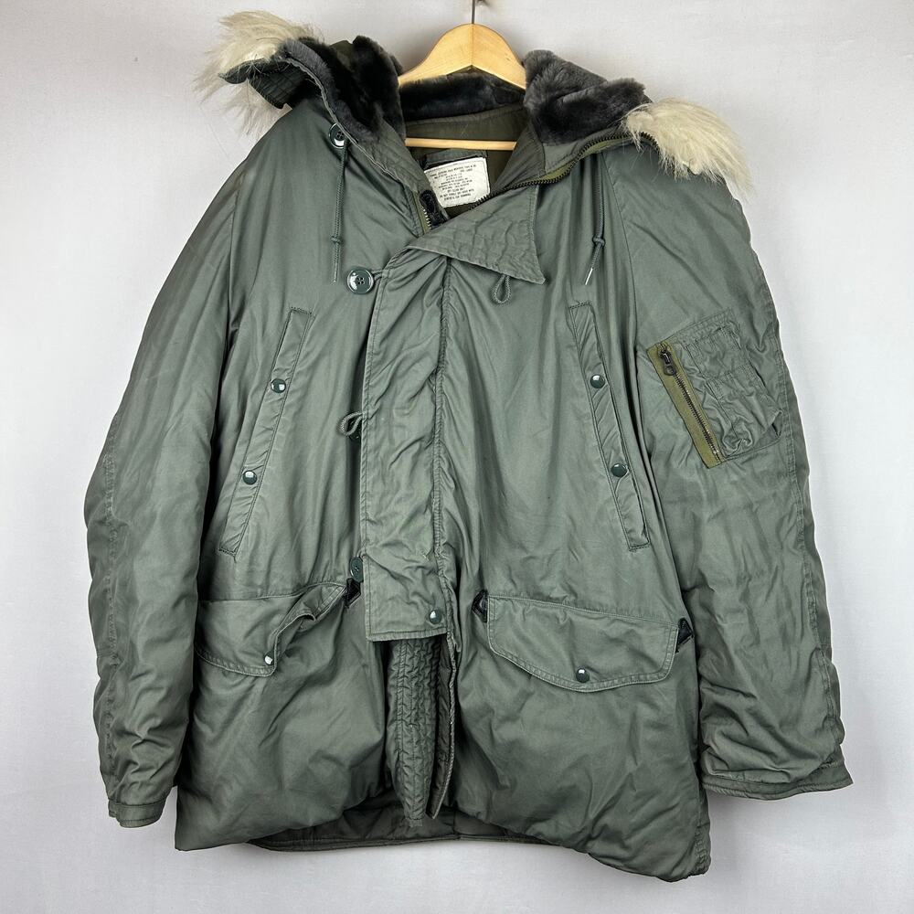 Military Extreme Cold Weather Snorkel Parka Type N-3B MIL-P-6279J Men's Size L